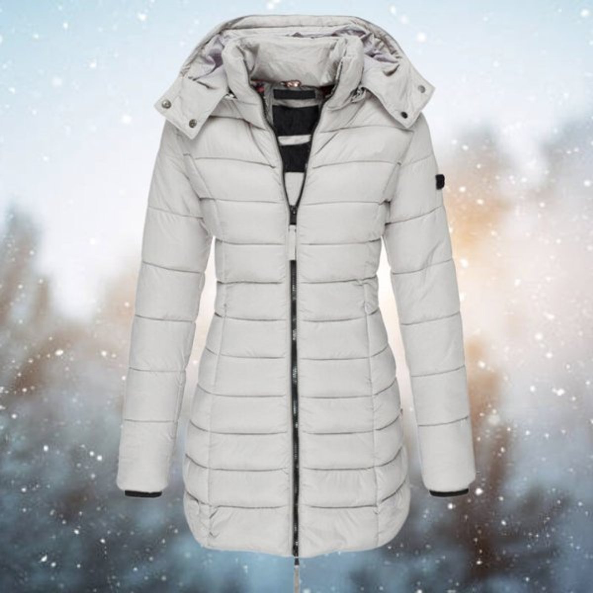 Long Hooded Down Jacket for Women