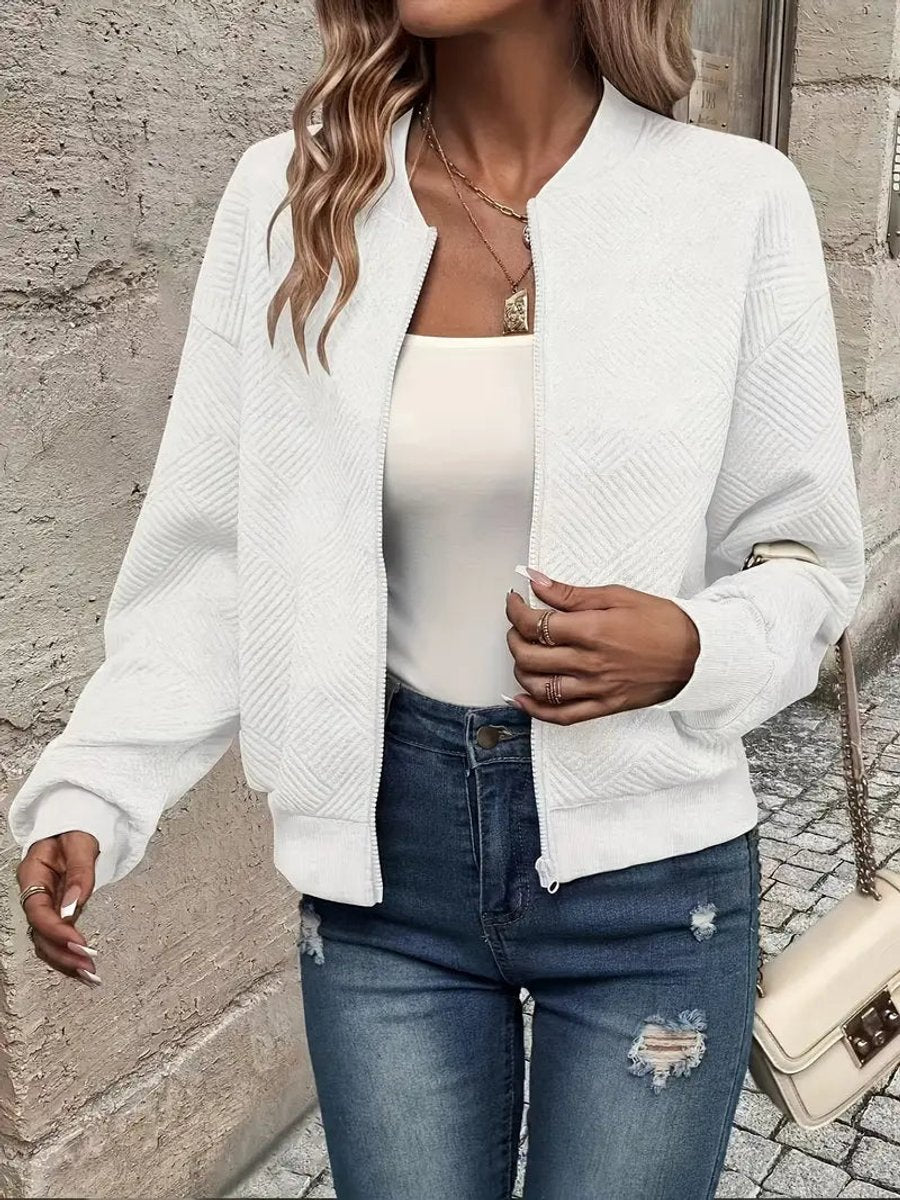 Short Quilted Bomber Jacket for Women