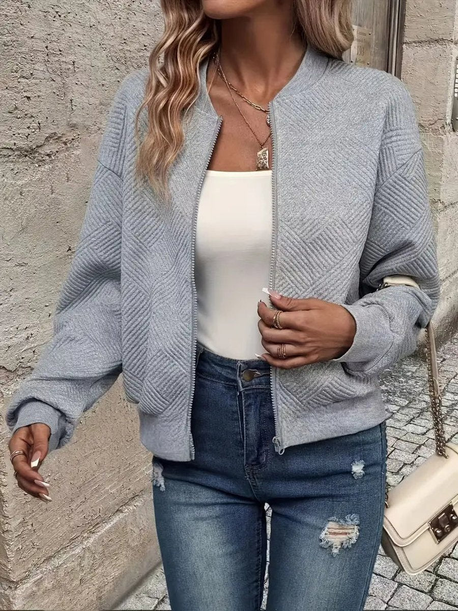 Short Quilted Bomber Jacket for Women