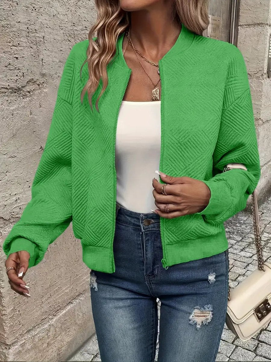 Short Quilted Bomber Jacket for Women
