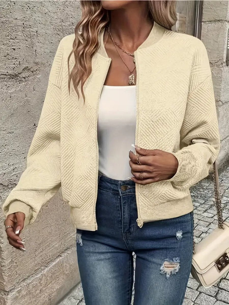 Short Quilted Bomber Jacket for Women